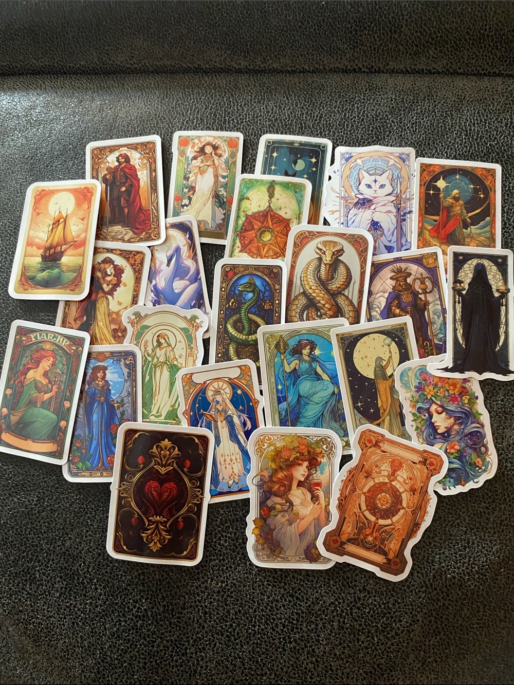 🖤 23 Multicolor Tarot Art Sticker Pack for Card Games